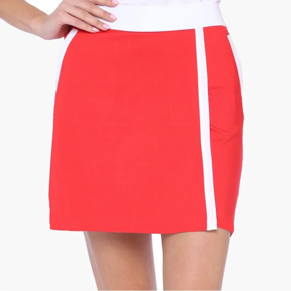 NWT Belyn Key Farrah Wrap Golf‎ Skort In Poppy Red/White Small Tennis Activewear